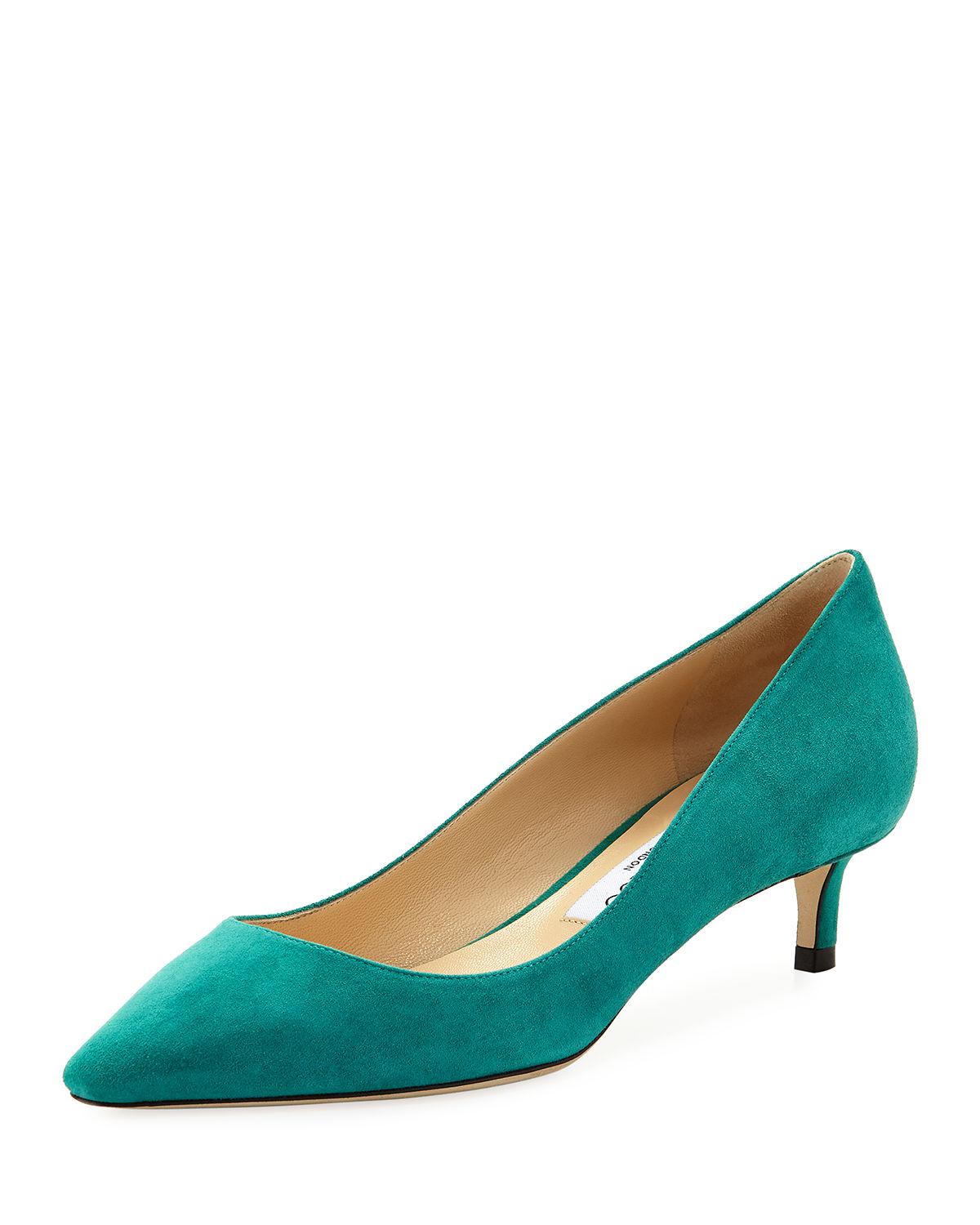 emerald green low heel shoes