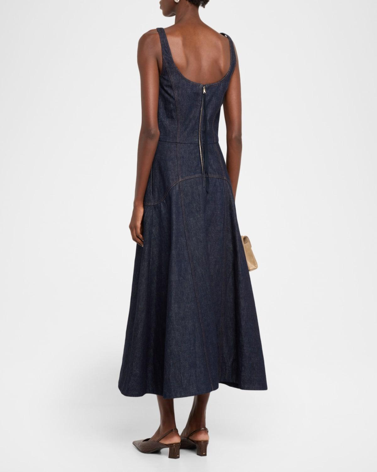 white christmas dresses Denim Midi Dress – Willella's Boutique