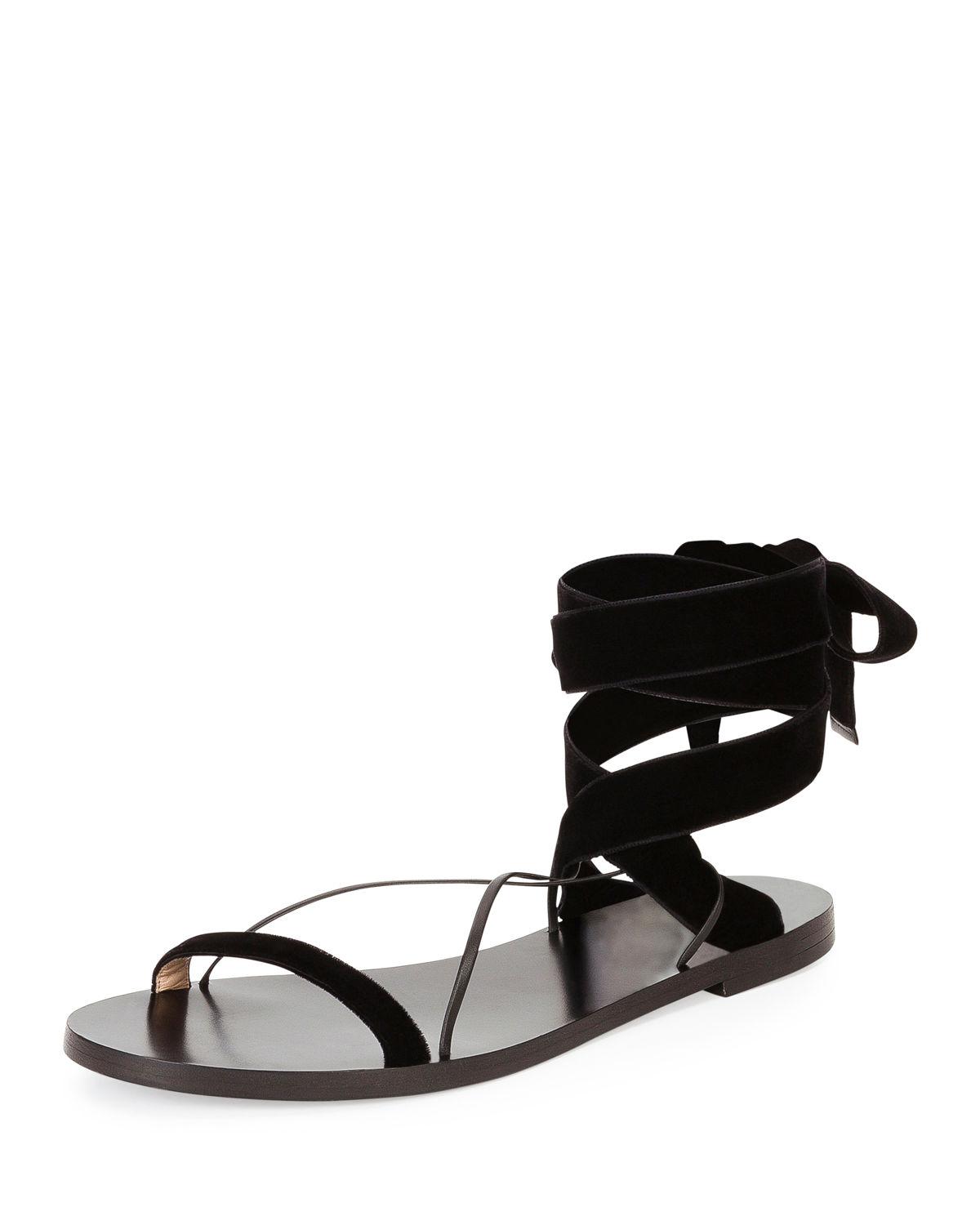 black velvet sandals