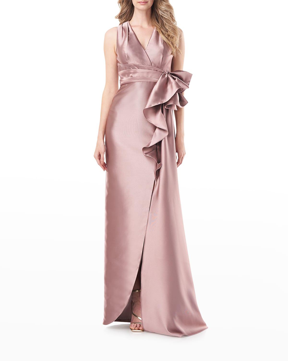 Kay unger gathered waist evening shop dress