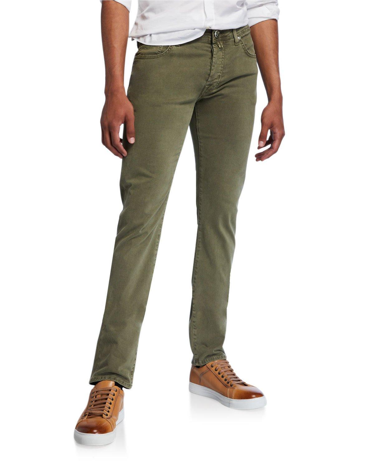 Jacob Cohen Men's Brushed Denim 5-pocket Jeans Light Green for Men - Lyst