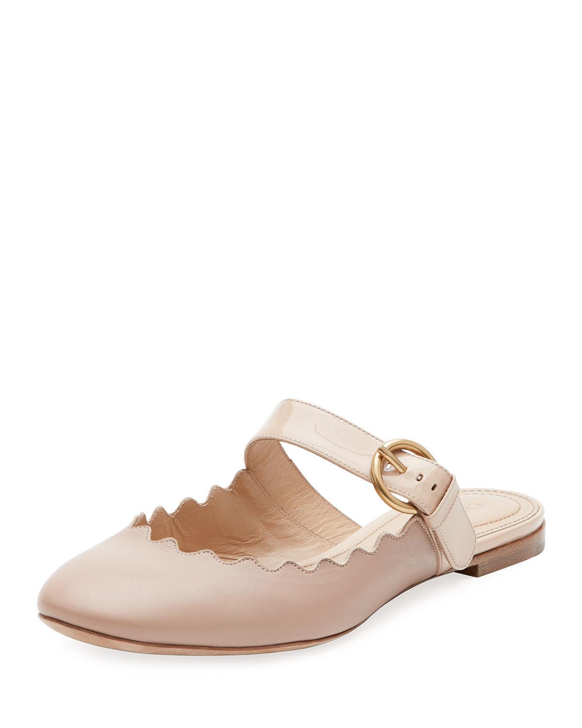 chloe lauren flat leather mary jane slide