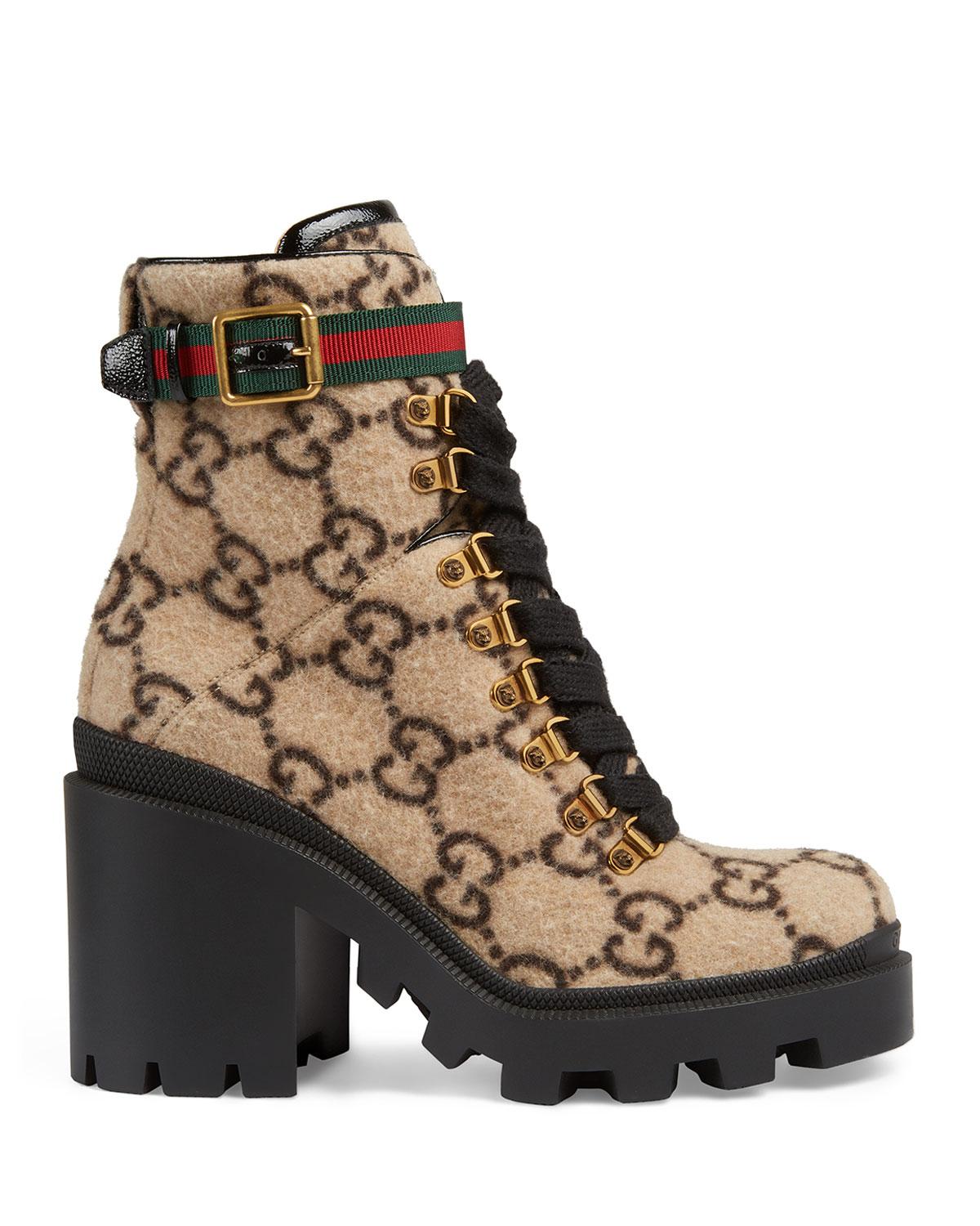 gucci boots with white laces