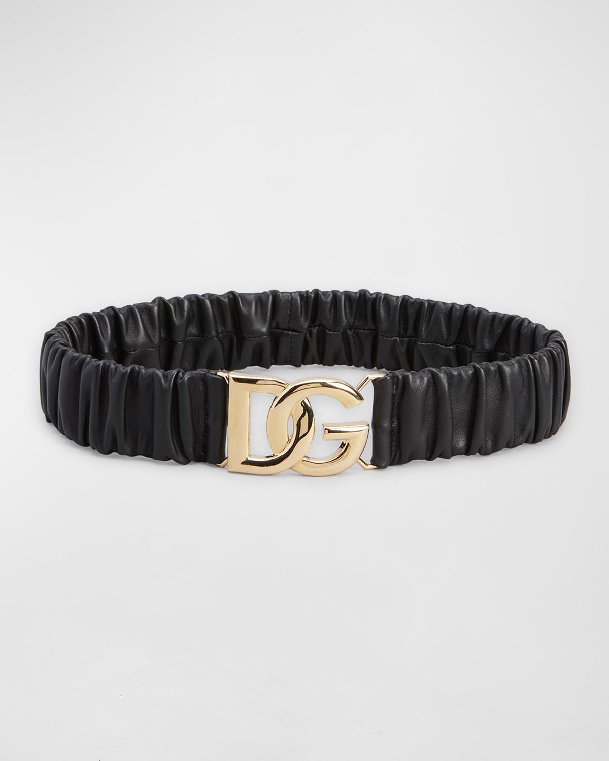 Dolce & Gabbana 40mm Interlocking Dg Elastic Belt in Black | Lyst