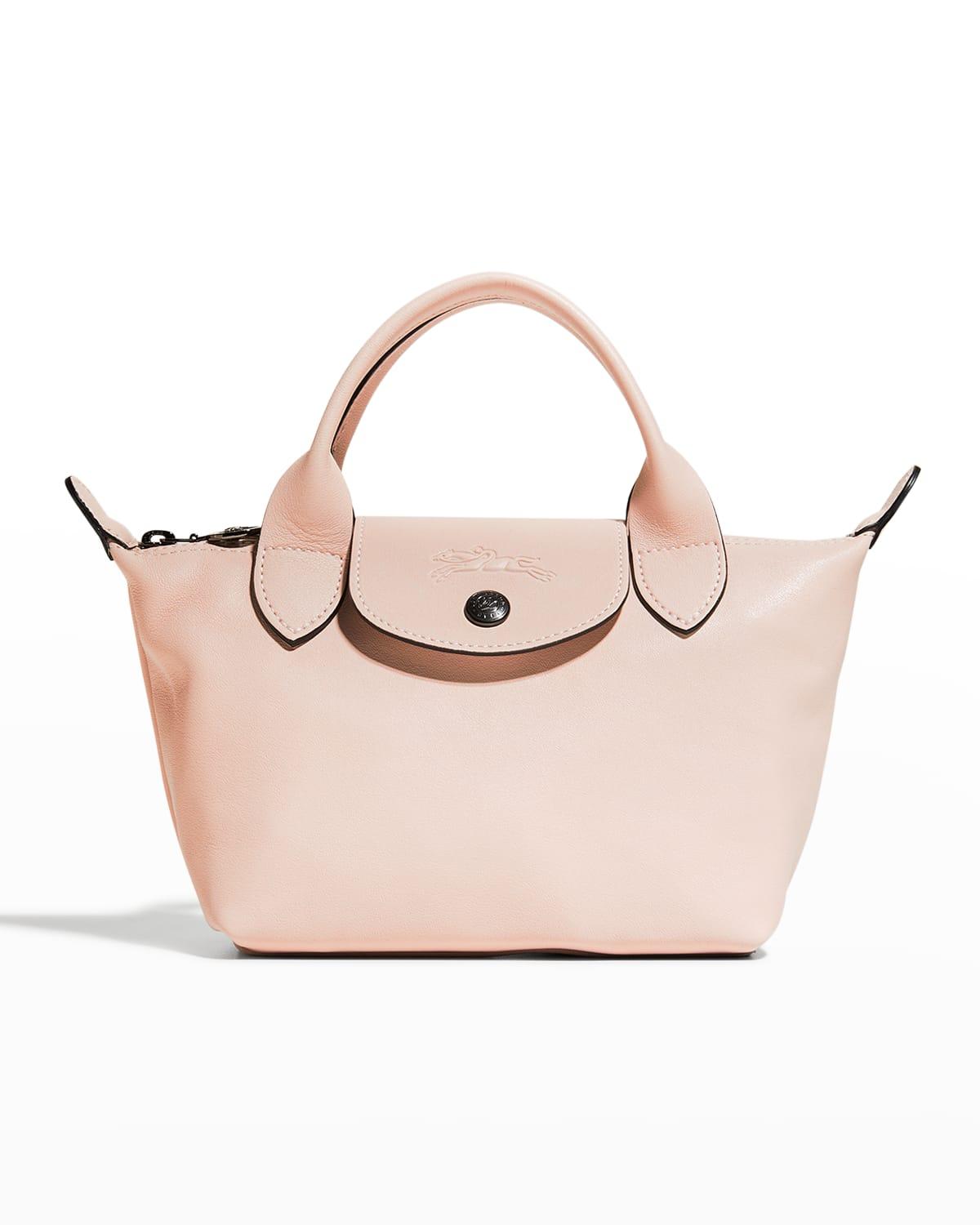 Longchamp Le Pliage Cuir Xs Leather Handbag With Strap in Pink | Lyst
