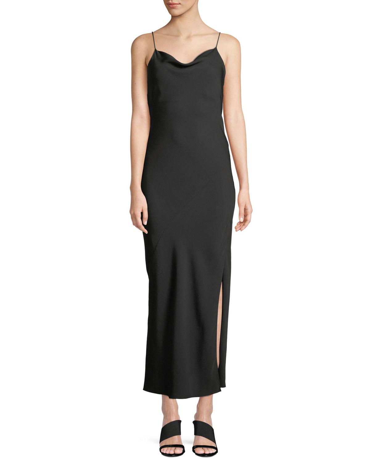 theory draped silk maxi dress