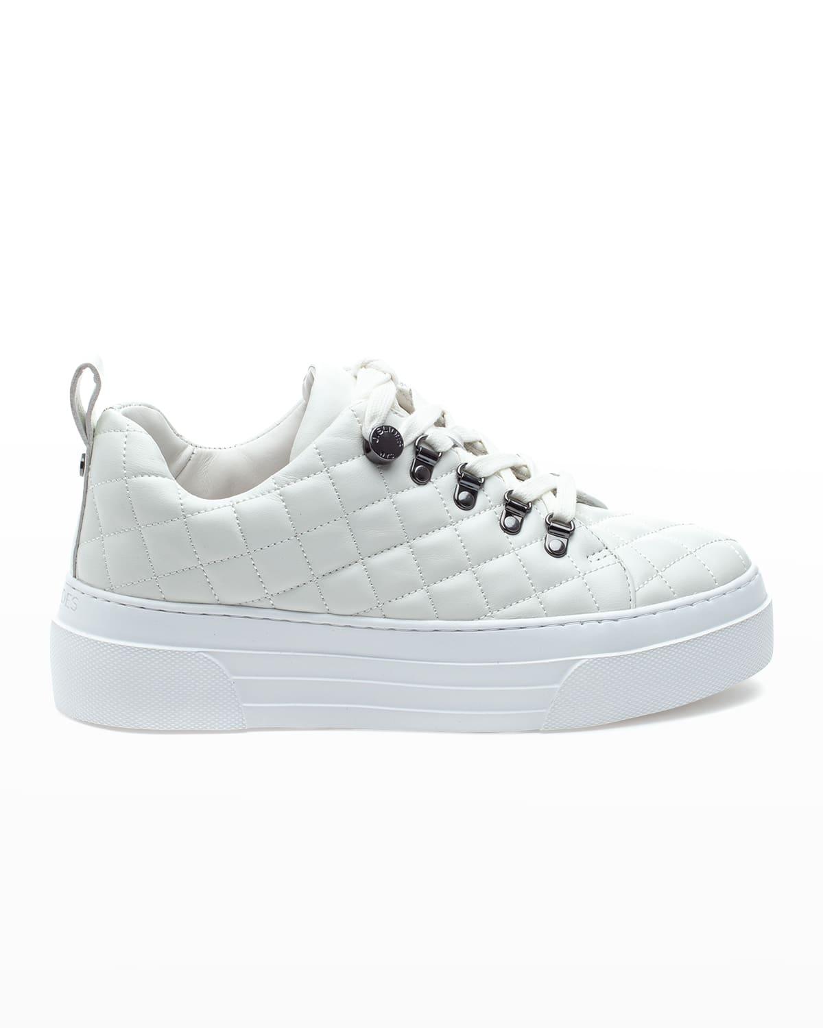J/Slides Aimee Quilted Lowtop Sneakers in White Lyst