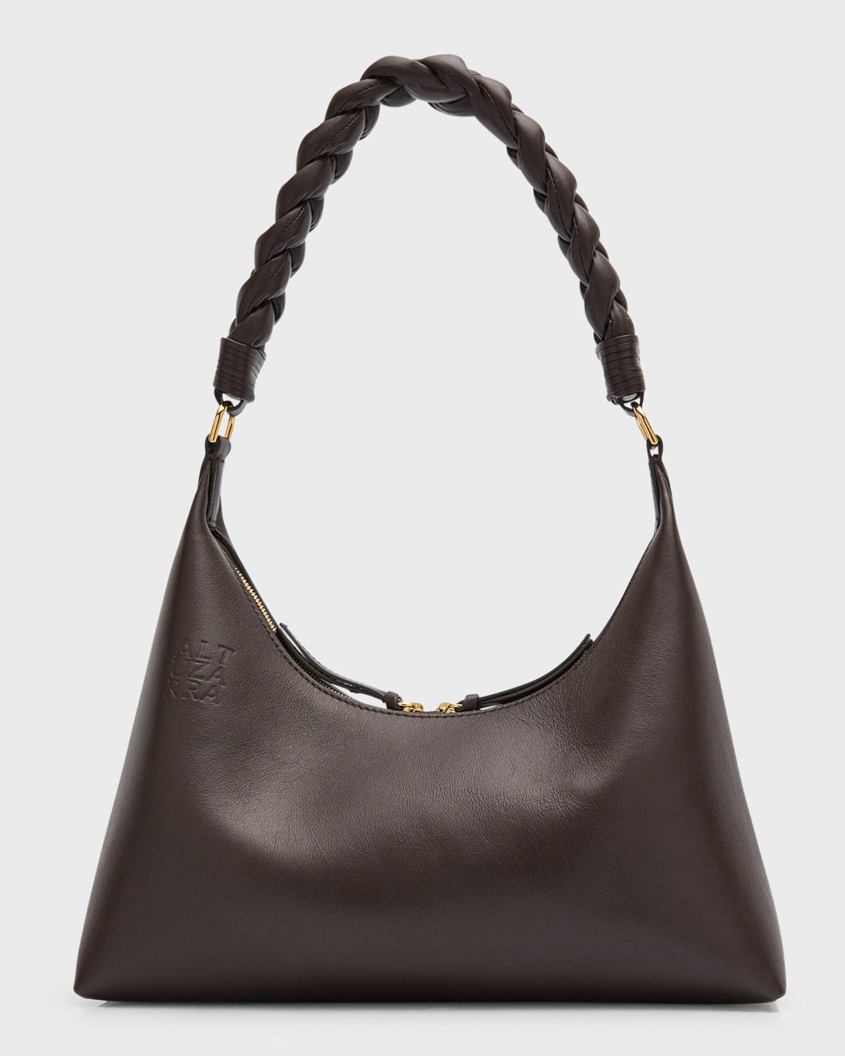 Altuzarra Small Braided Leather Hobo Bag in Brown