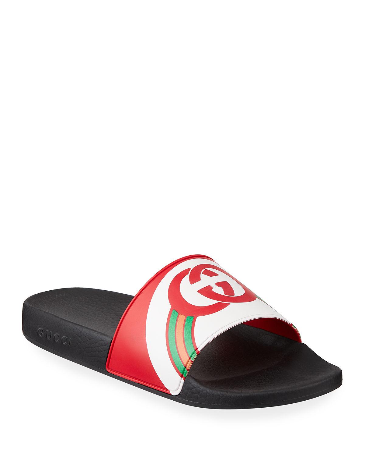 mens red gucci slides