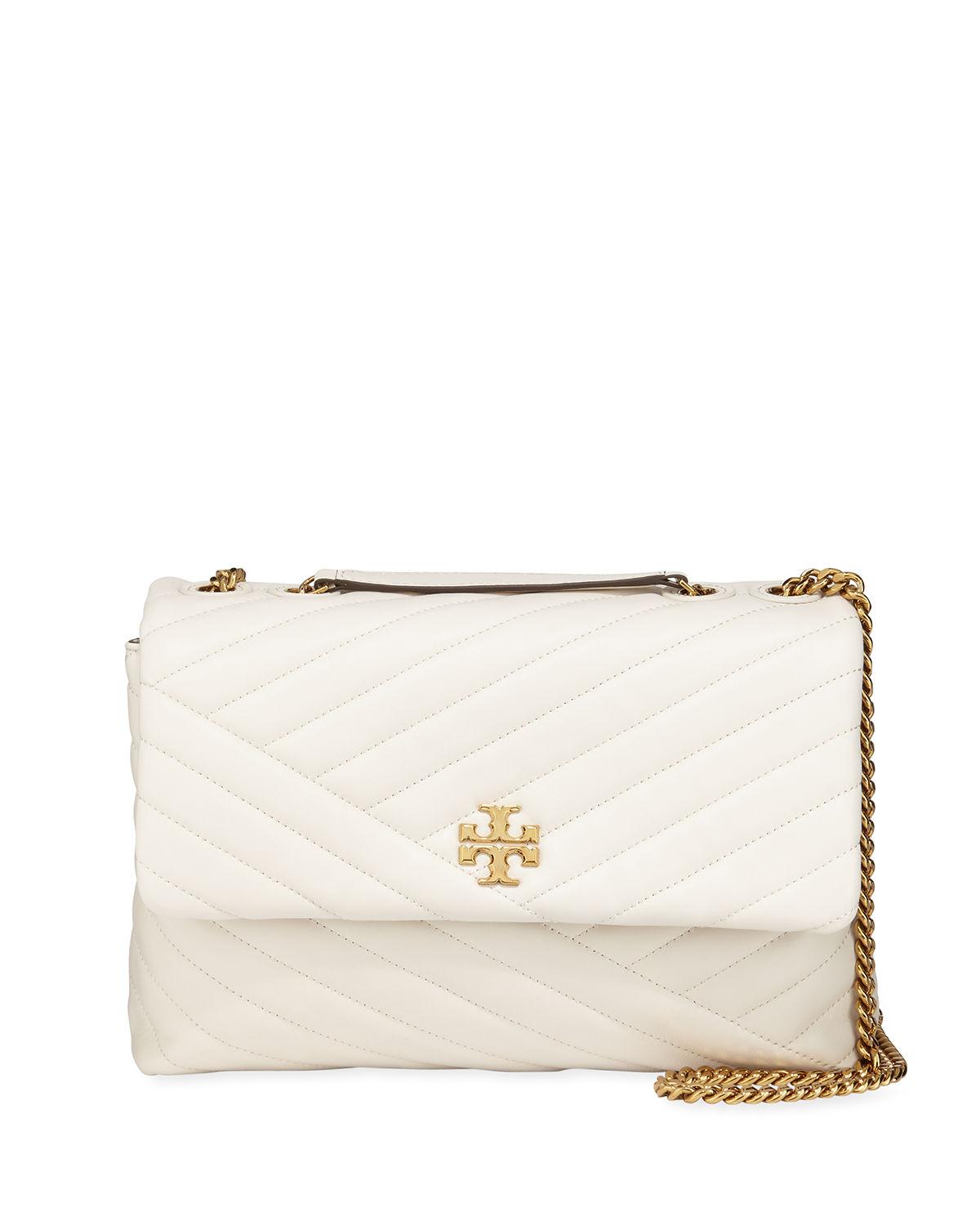 Tory Burch Kira Chevron Leather Shoulder Bag in Taupe (Red) - Save 31% ...