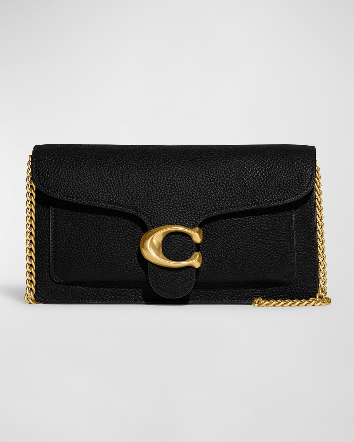 COACH Tabby Pebble Leather Shoulder Bag in Black | Lyst
