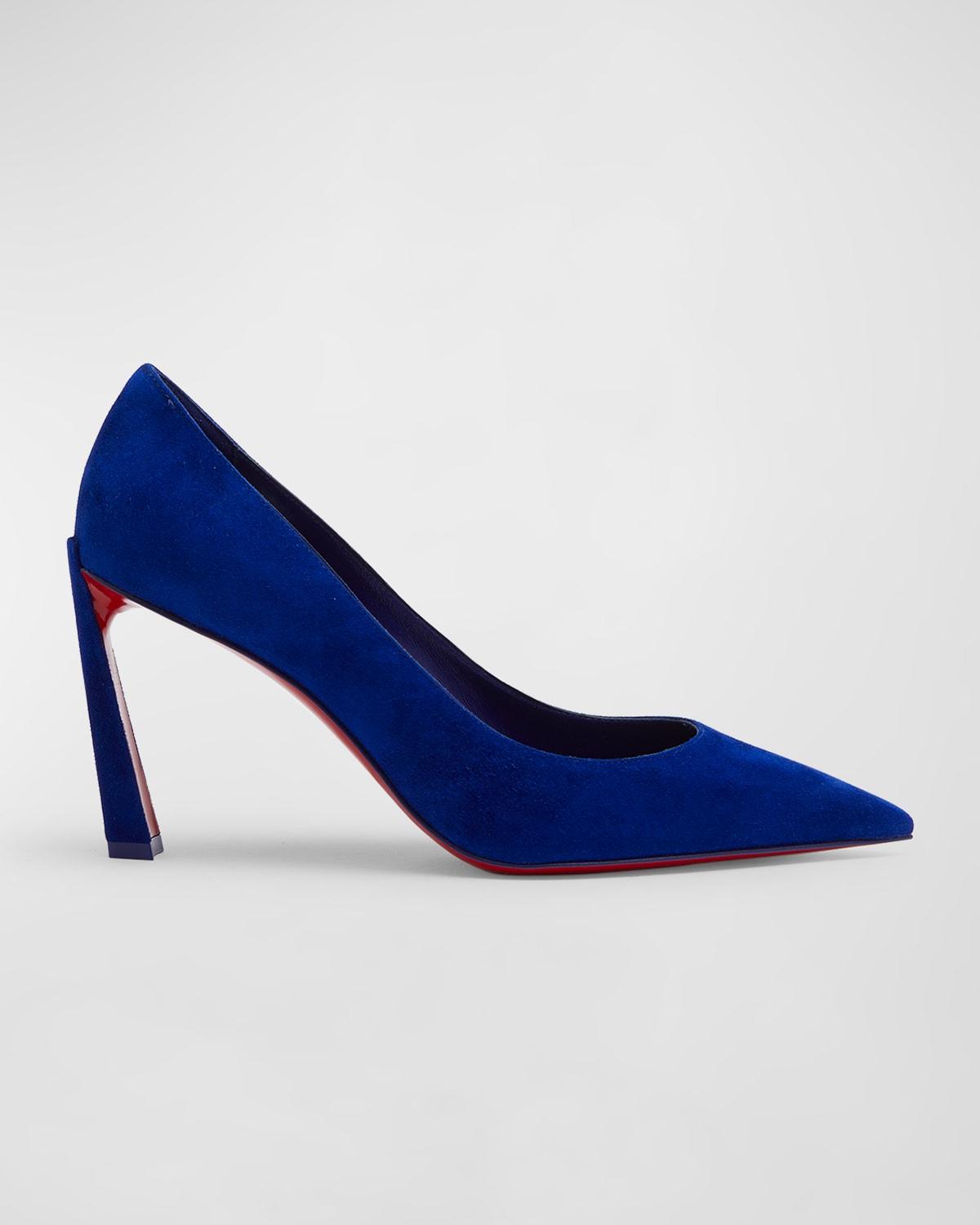 Christian Louboutin Condora Suede Red Sole Pumps in Blue | Lyst