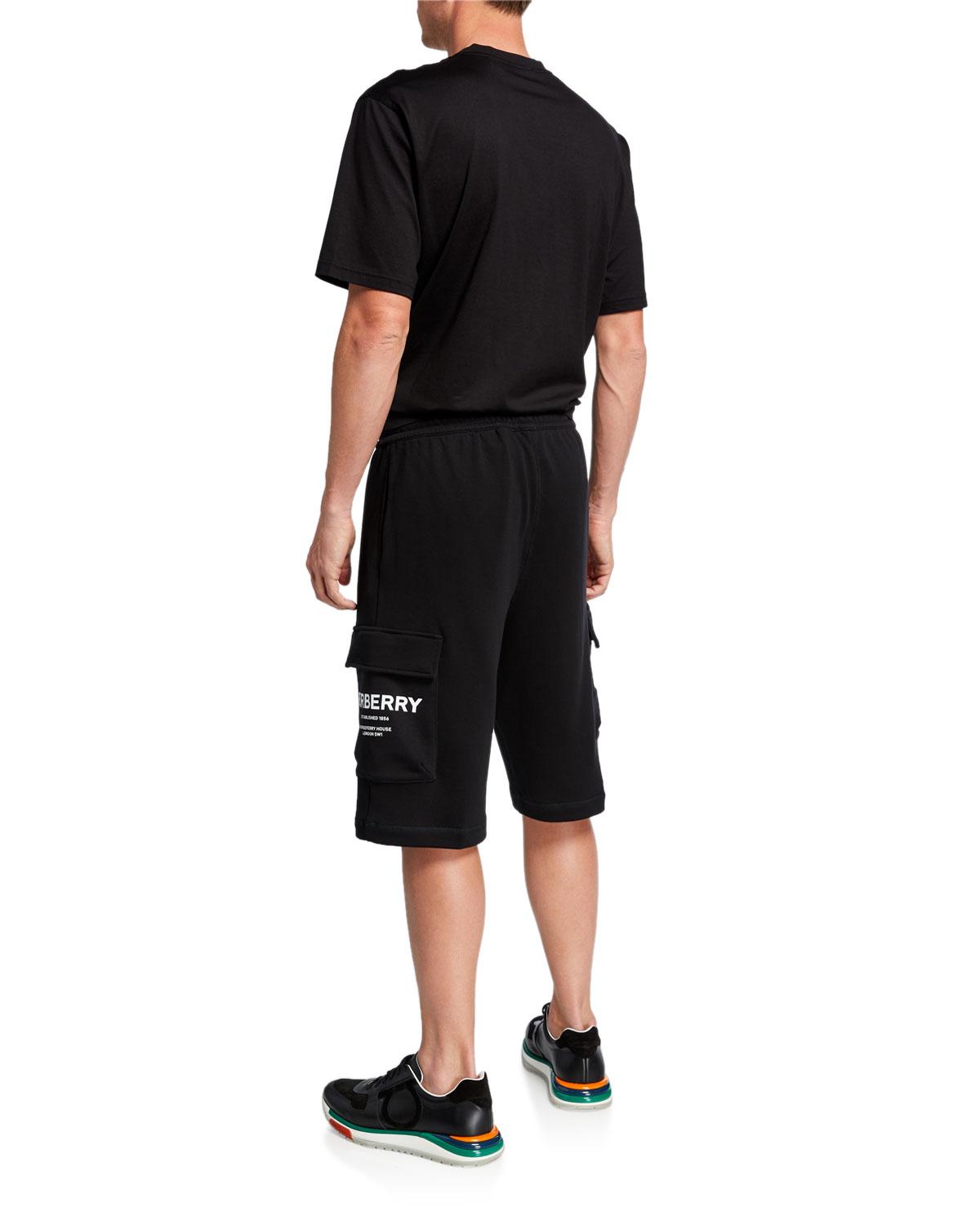 Burberry Cotton Men's Ailford Knit Cargo Shorts in Black for Men Lyst