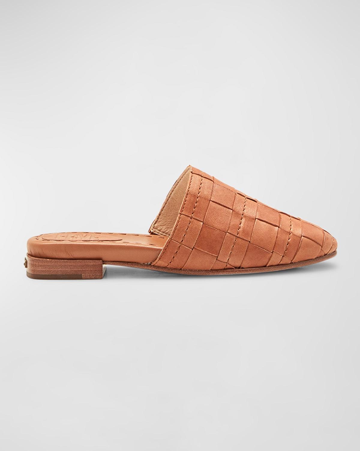 woven waves almond platform slides