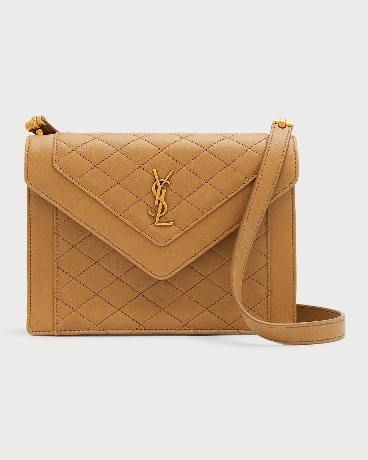 Saint Laurent Gaby Mini Ysl Quilted Leather Satchel Bag in Natural Lyst