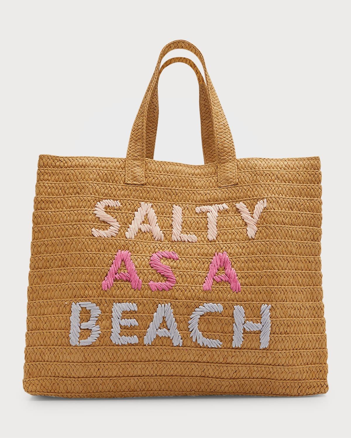 BTB Los Angeles Salty As A Beach Straw Tote Bag in Brown Lyst