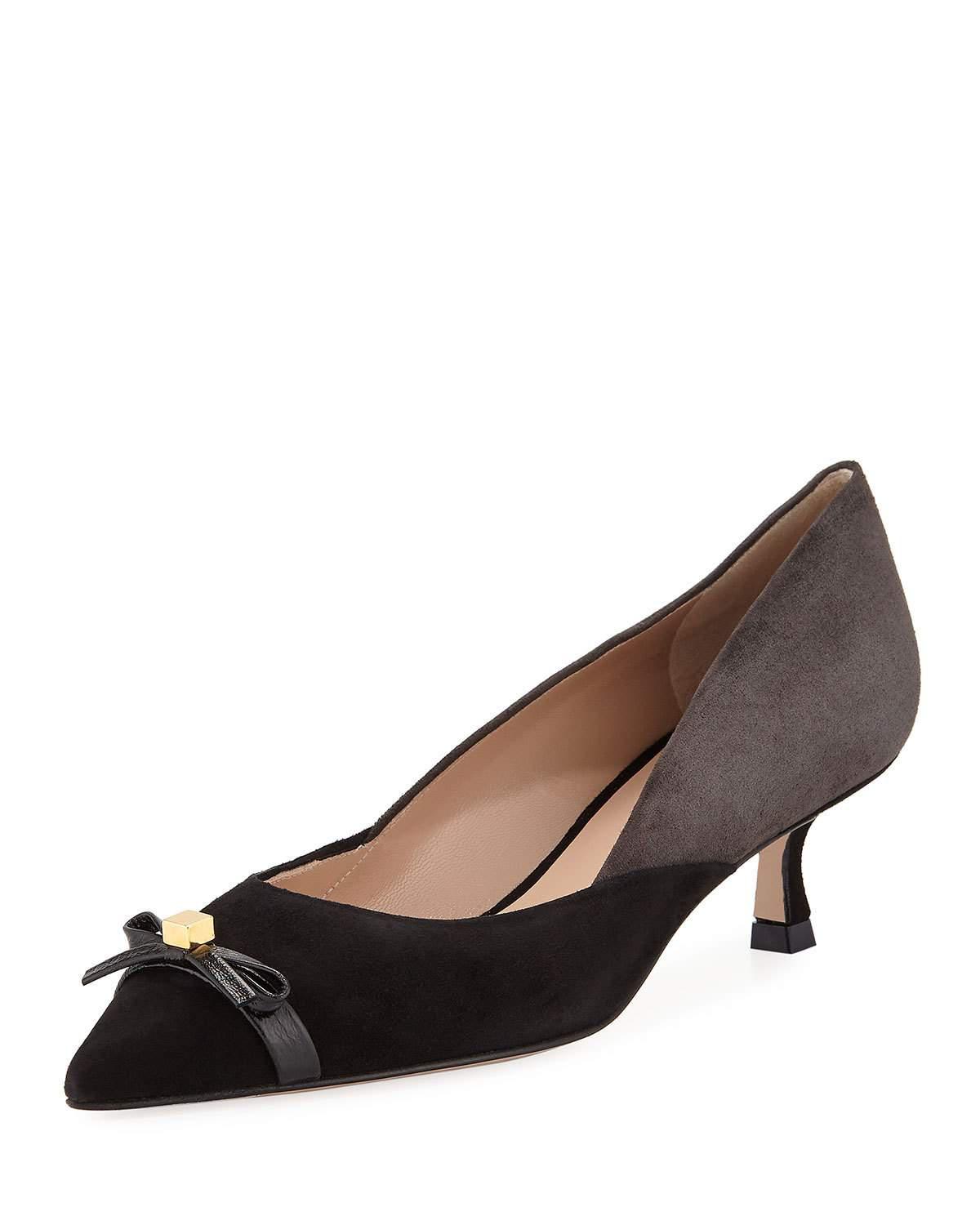 two tone kitten heel shoes