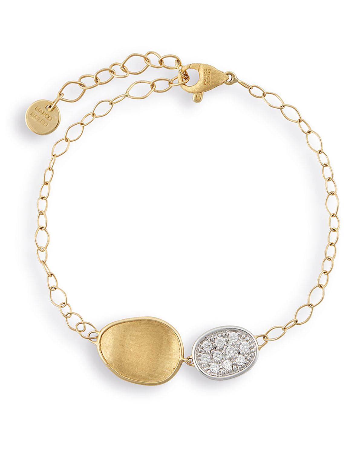 Marco Bicego Lunaria Twopendant Bracelet With Diamonds in Metallic Lyst