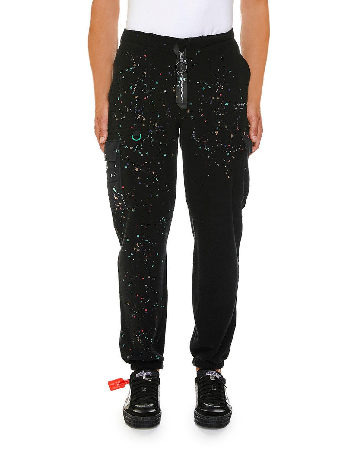 off white paint splatter pants