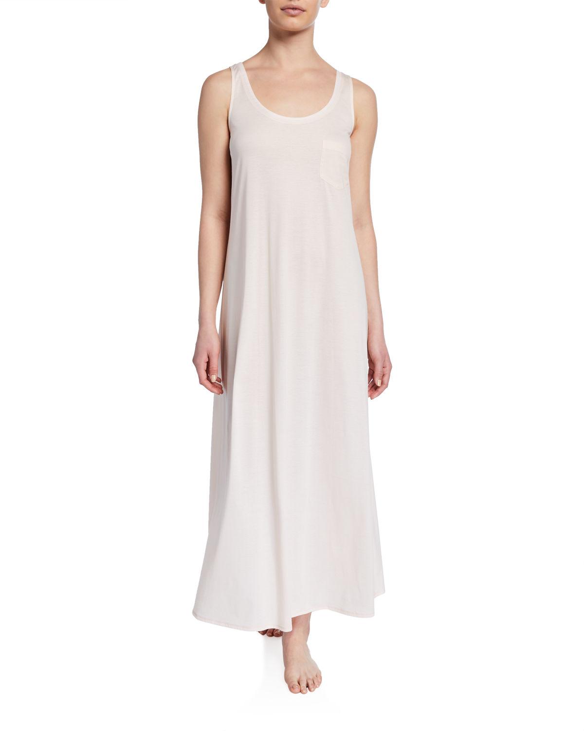 Hanro Long Cotton Tank Nightgown in Pink Lyst