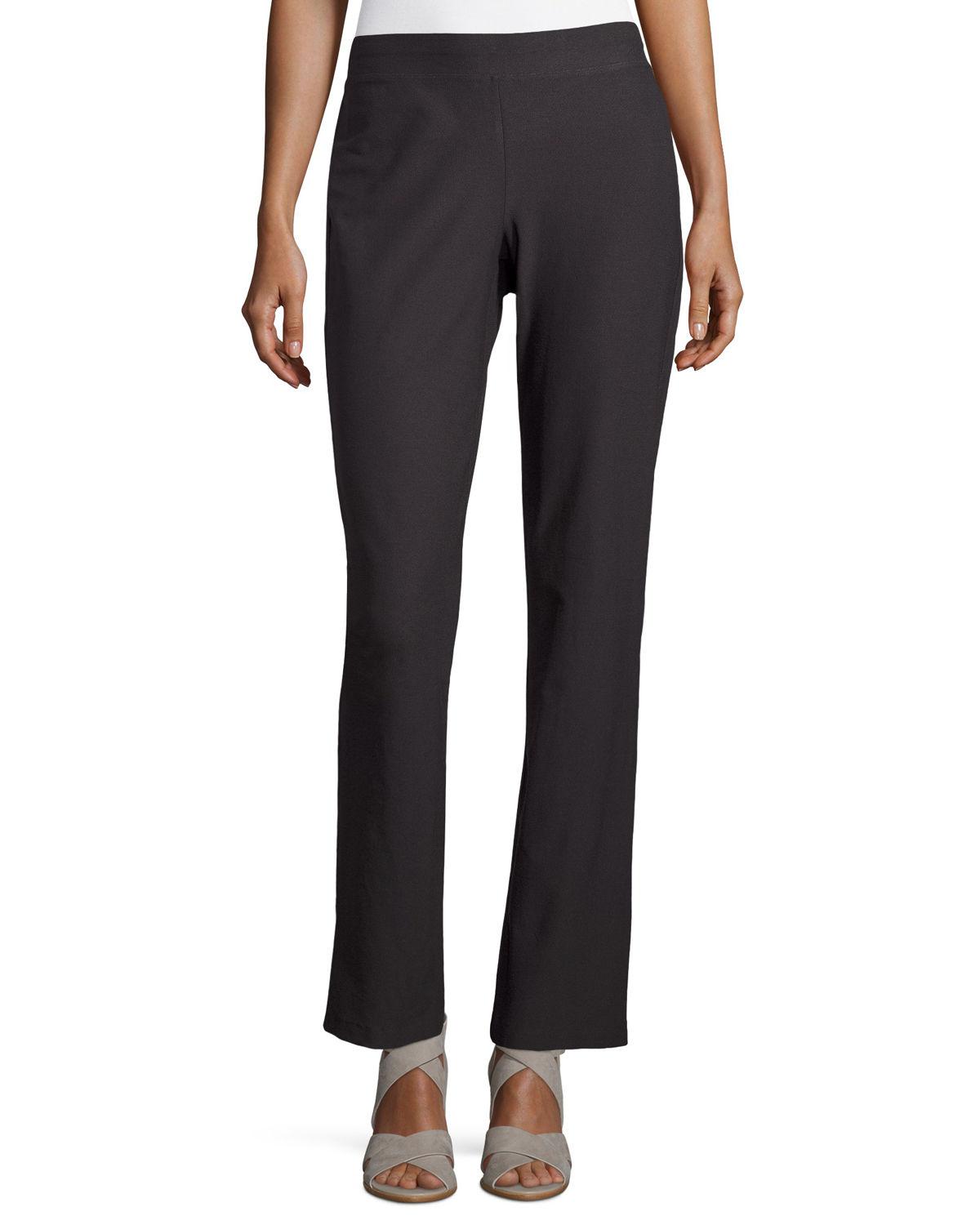 Eileen Fisher Synthetic Washable-crepe Boot-cut Pants in Graphite ...