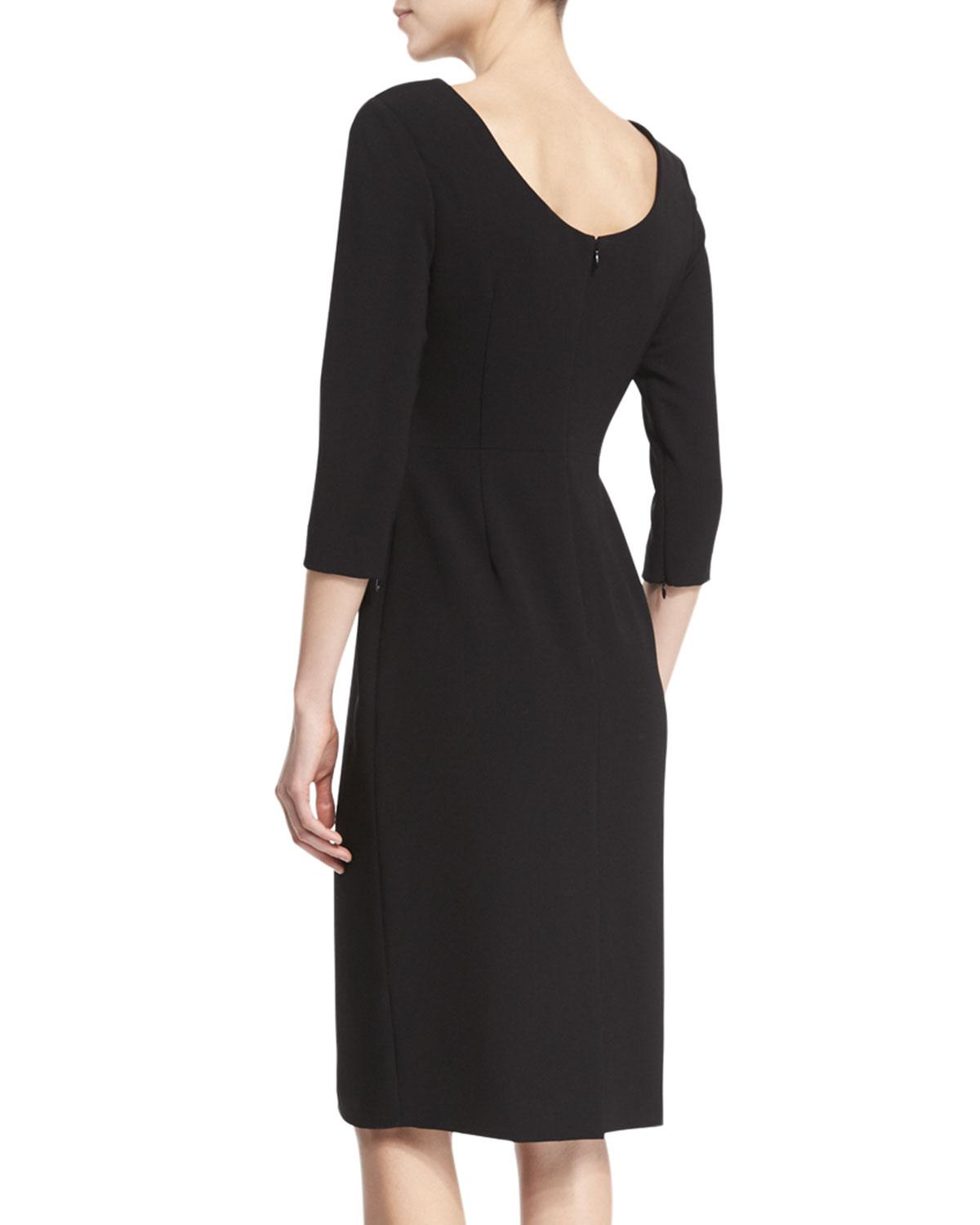 black crepe sheath dress