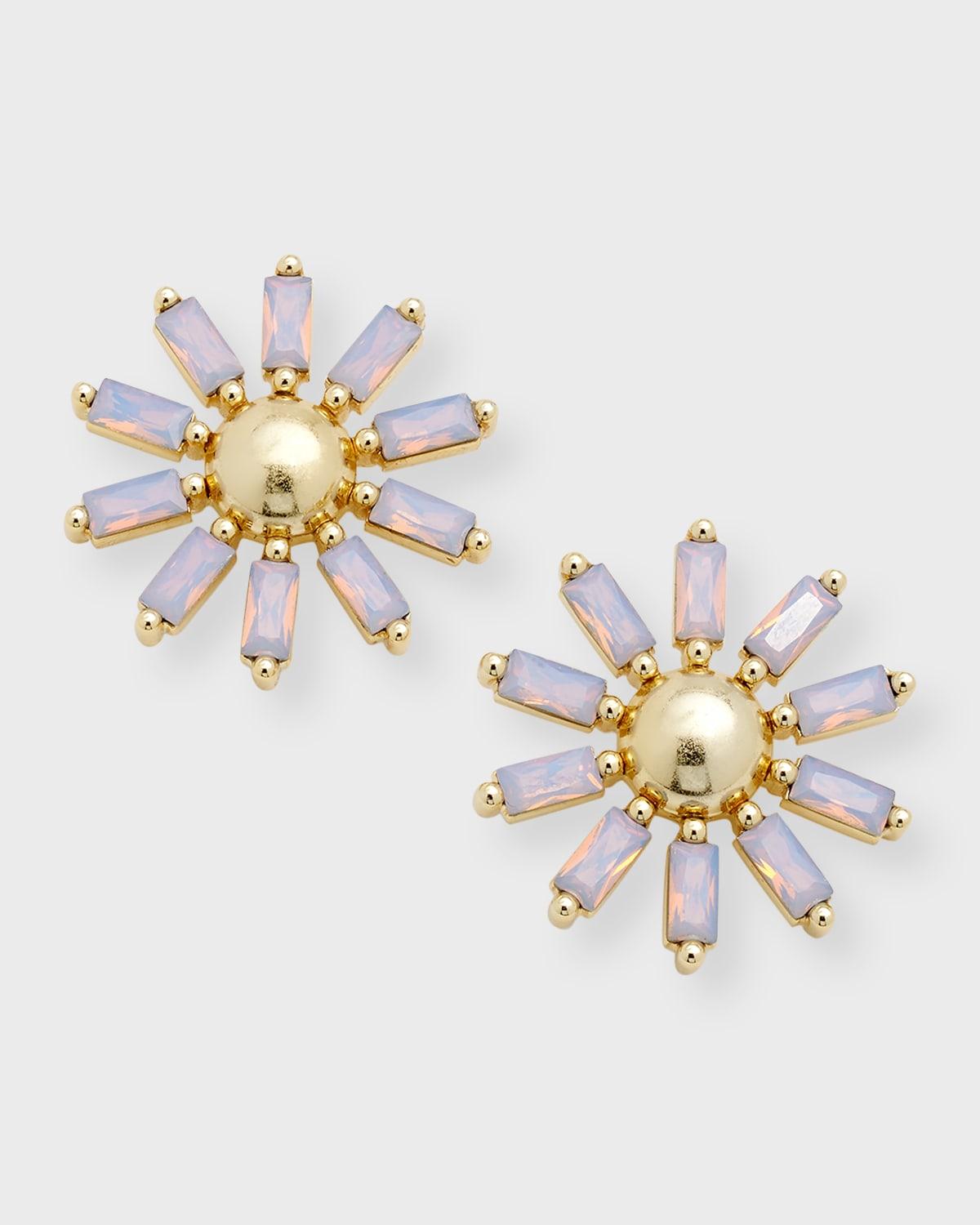 Color Blossom Earrings, Pink Gold, White Gold, Pink Opal And