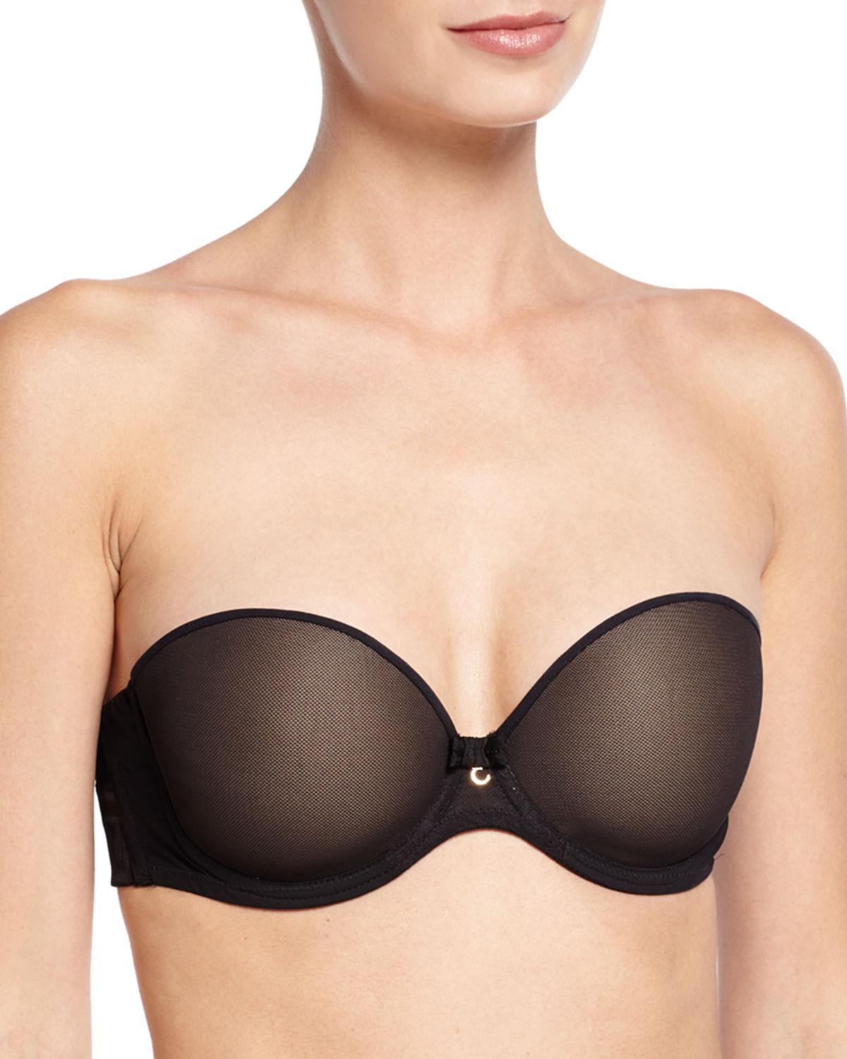 Chantelle Tulle Vous Et Moi Siliconefree Strapless Bra in Beige