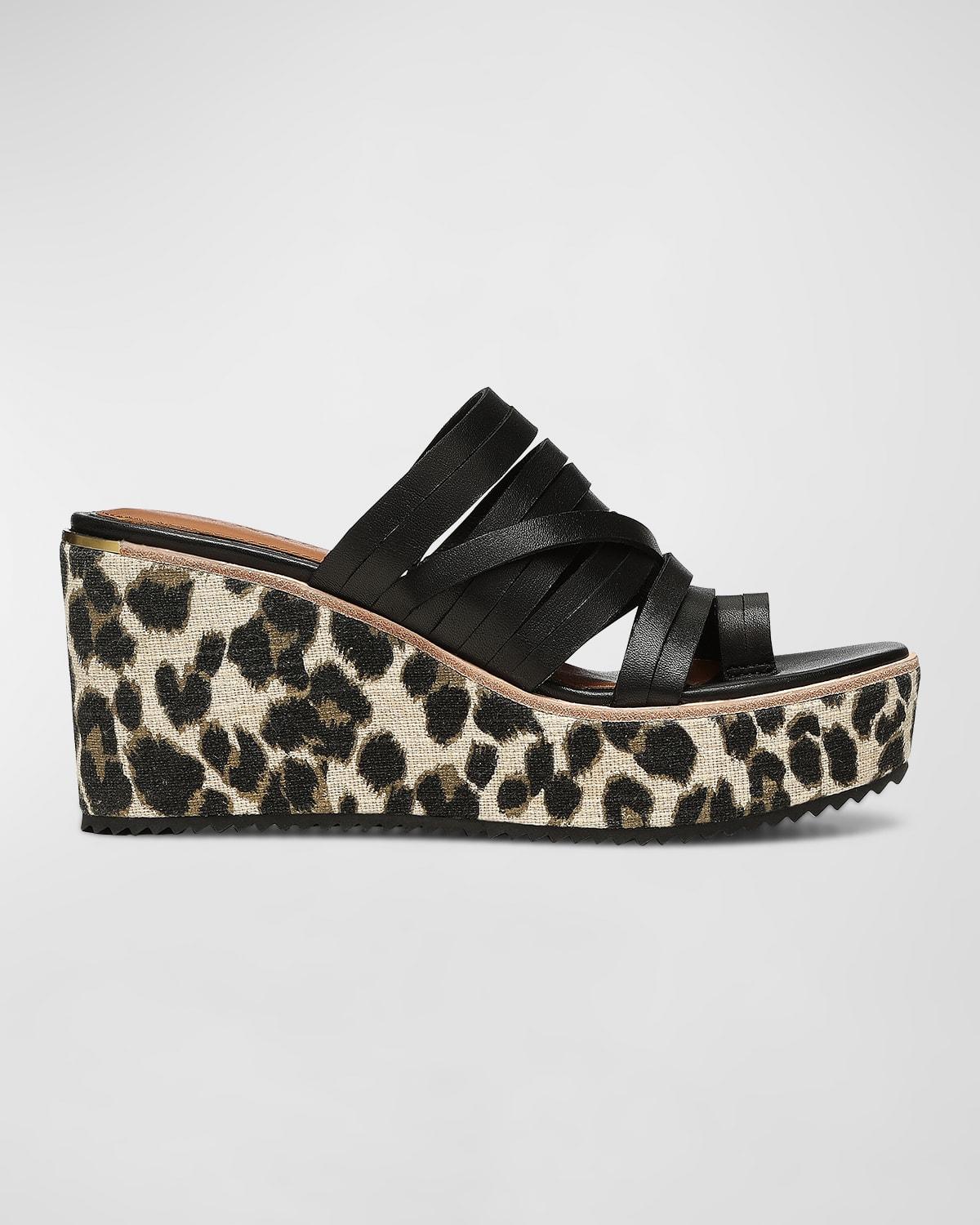 Donald J Pliner Ithaca Multi Toe-ring Wedge Sandals in Black | Lyst