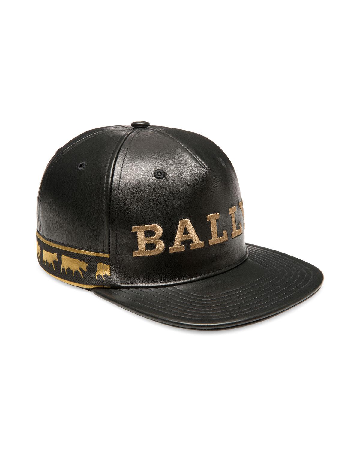 Bally Animal Leather Baseball Cap in Black for Men Lyst