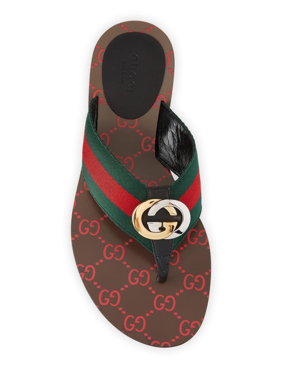 gucci web thong sandal