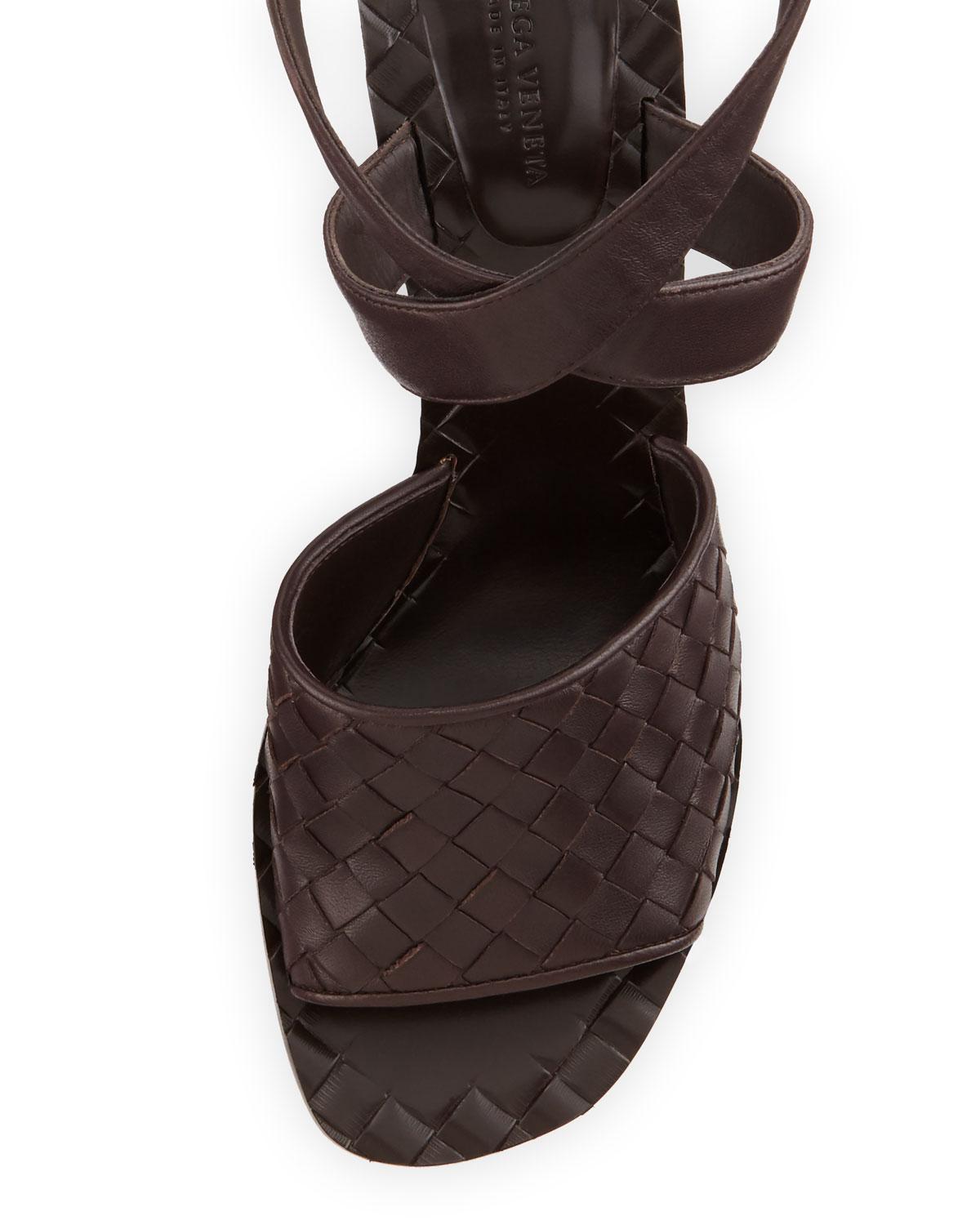 Gold Metallic cracked-leather sandals | Bottega Veneta | Metallic leather sandals, Fashion high 