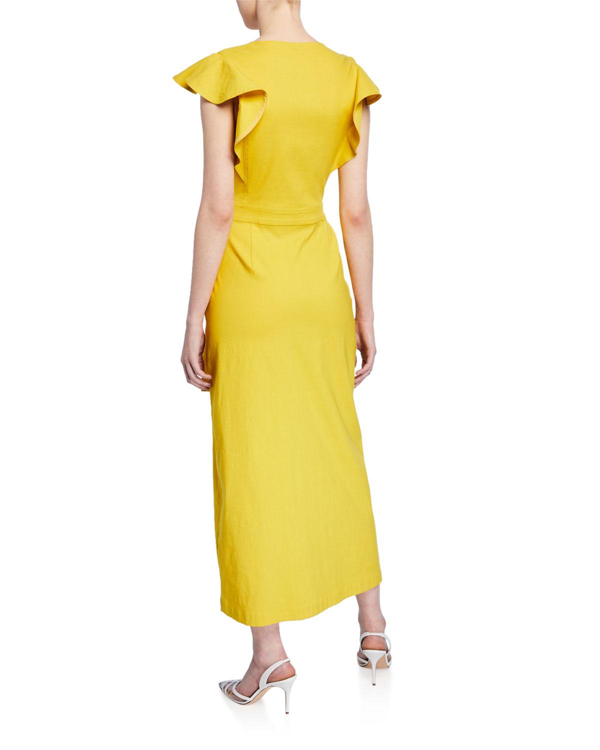 alc yellow walker dress