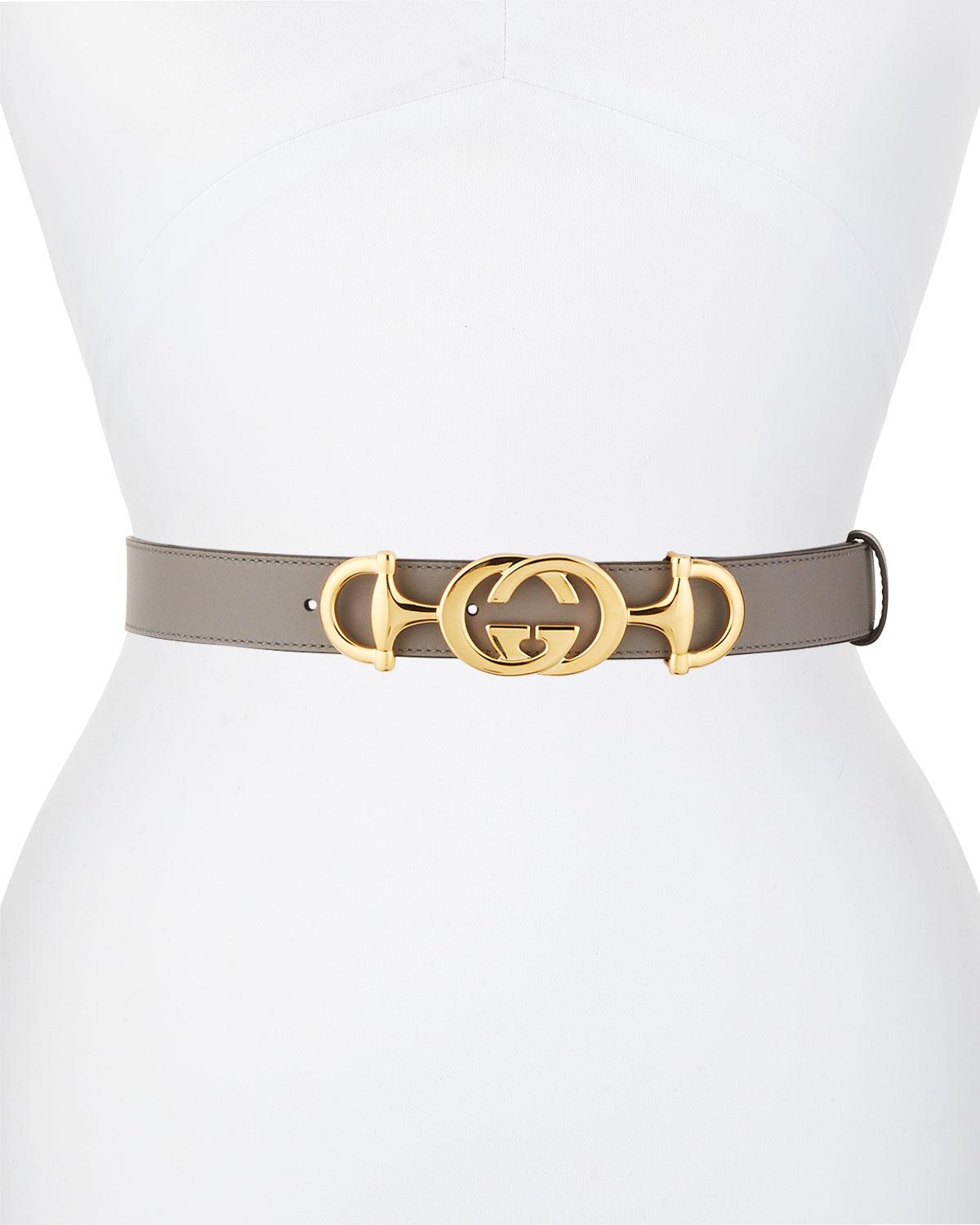 Gucci Horsebit Gg Leather Belt in Dusty Grey (Metallic) Lyst