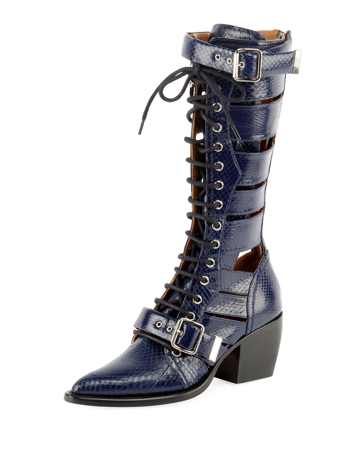 chloe snakeskin boots
