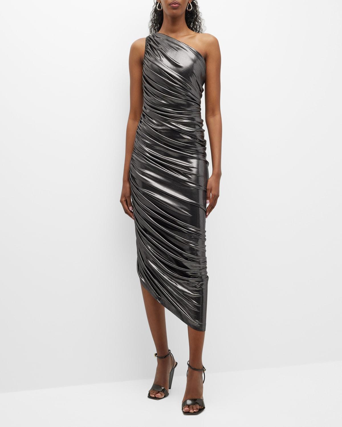 strapless open back dress Norma Kamali Halter Drape Bias Gown