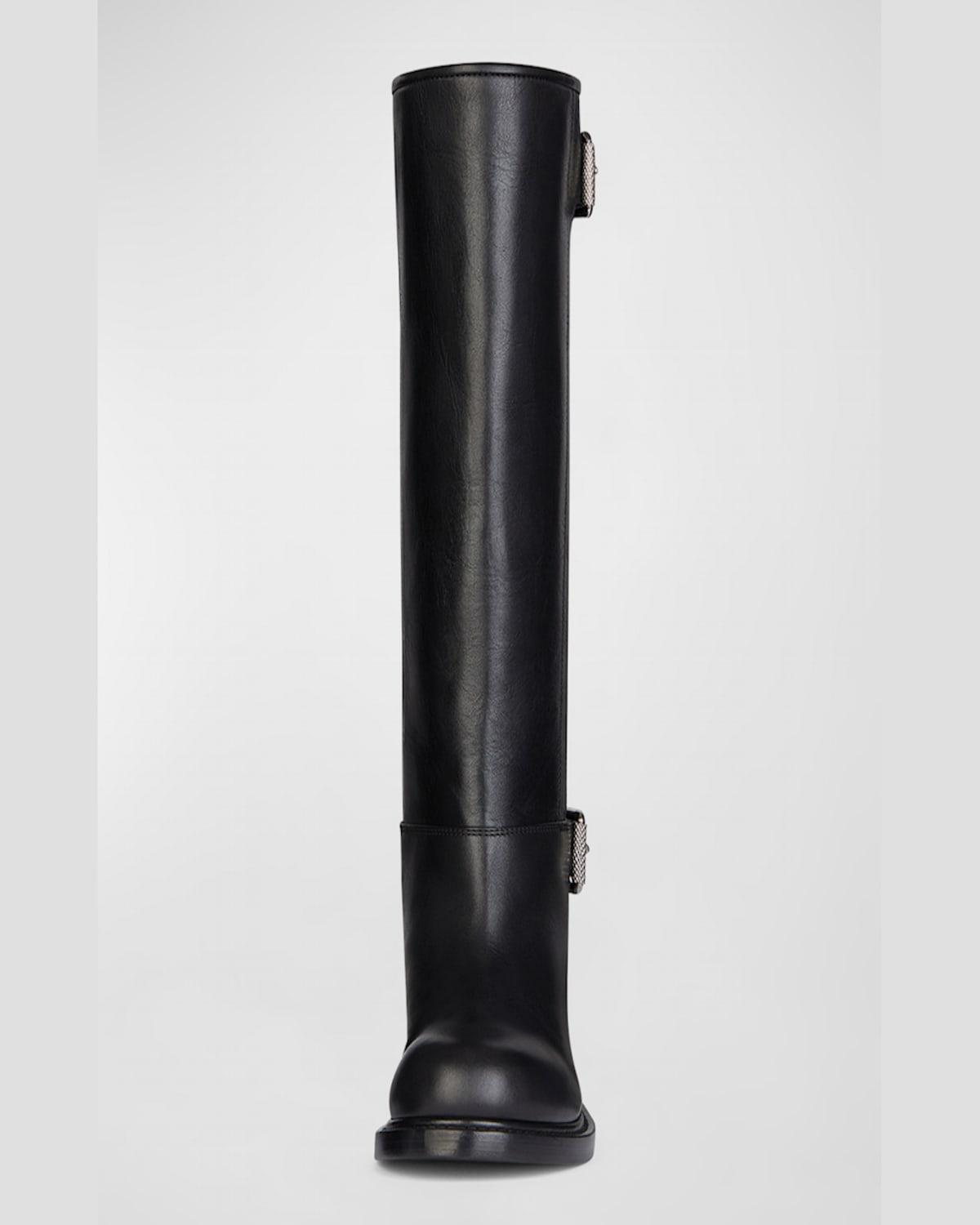 Givenchy Voyou Leather Buckle Tall Moto Boots in Black Lyst
