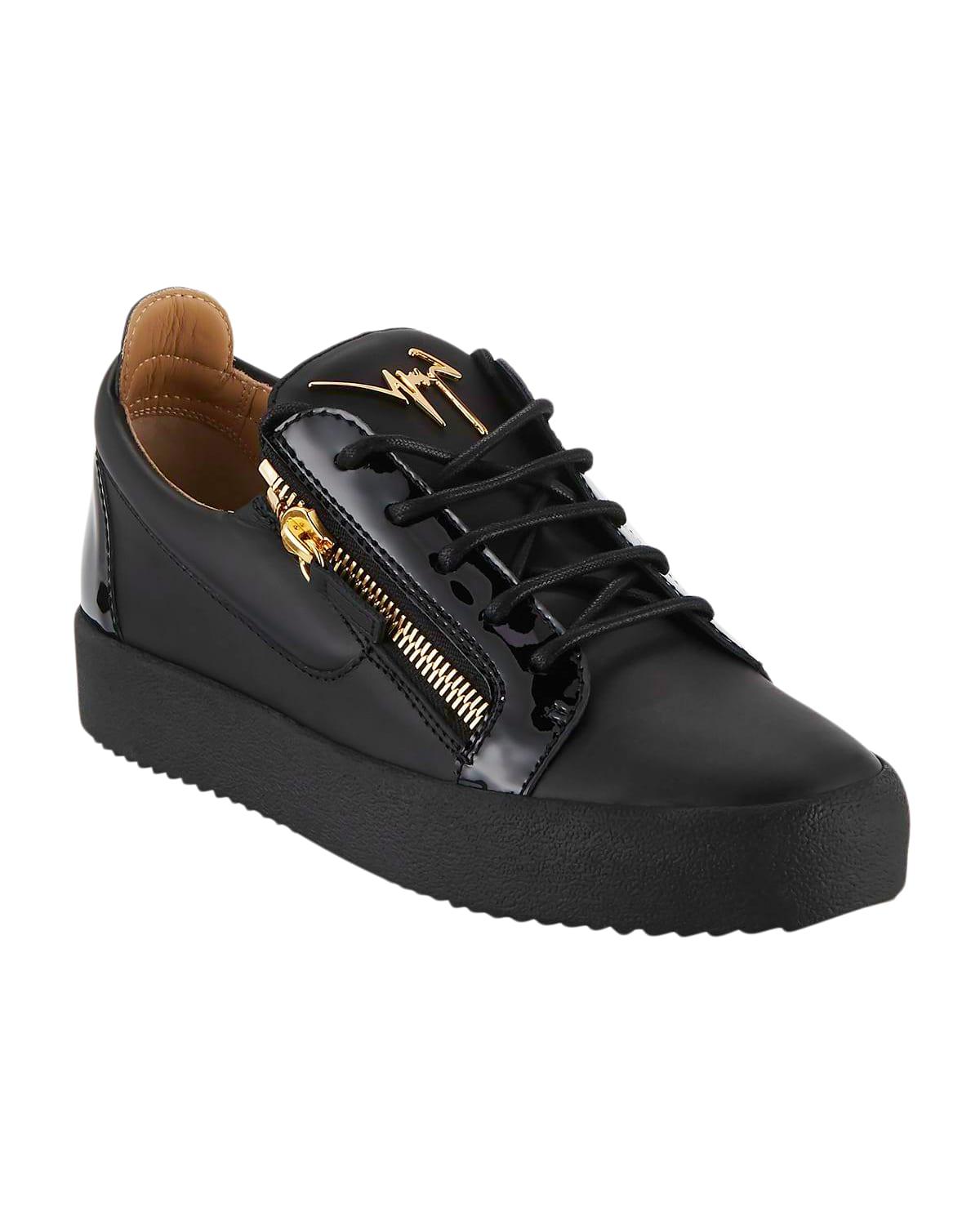 Giuseppe Zanotti London Double-zip Leather Low-top Sneakers Black Men Lyst