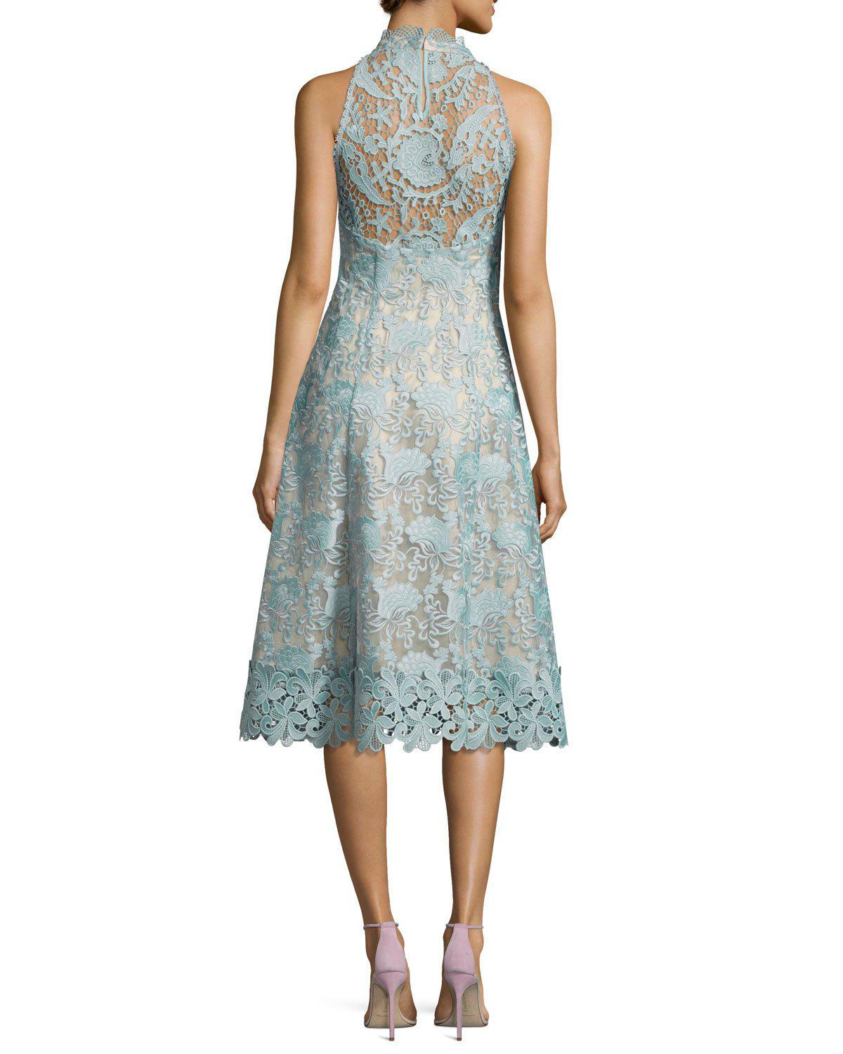 Nanette Lepore Sleeveless Floral Lace Cocktail Dress in Green - Lyst
