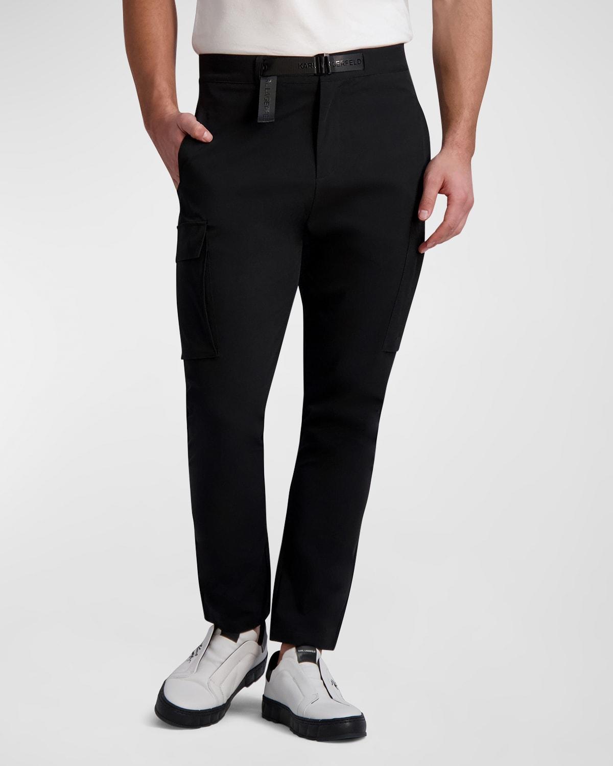 Karl Lagerfeld Cargo Pants With Logo Belt in Black for Men | Lyst