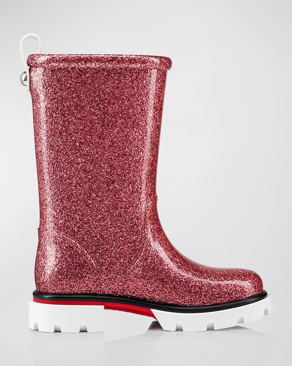 short glitter rain boots