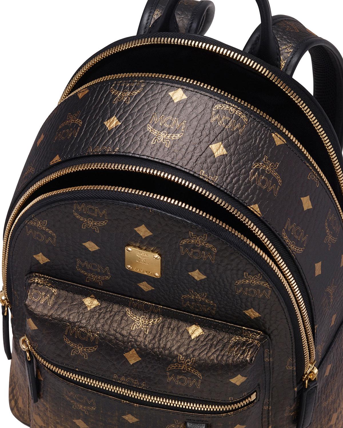 black and gold mcm bag