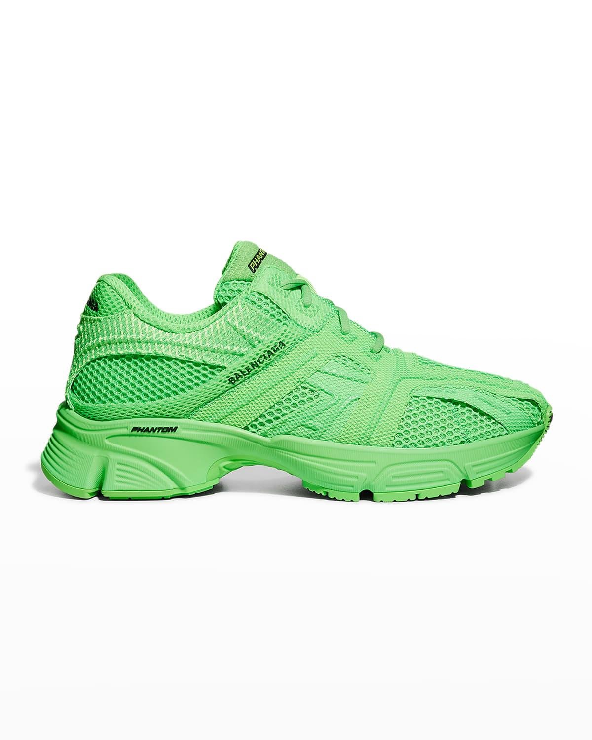 Balenciaga Phantom Monocolor Mesh Trainer Sneakers in Green