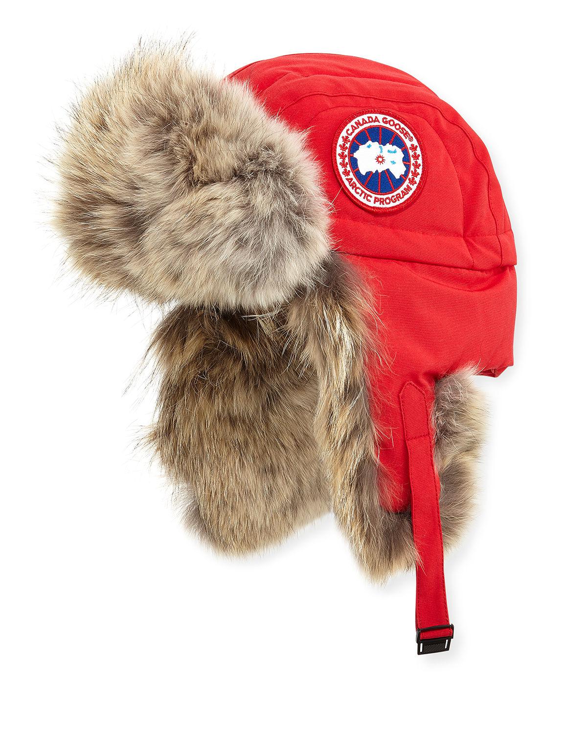 canada goose aviator hat red