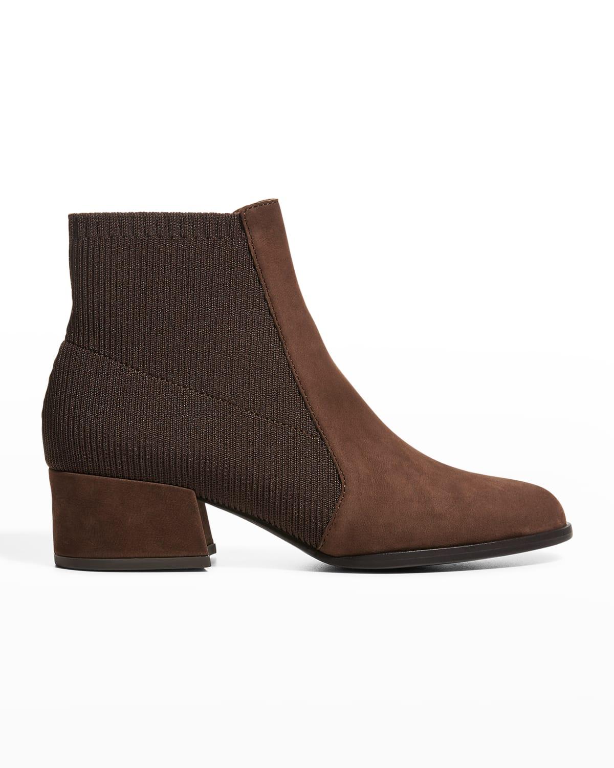 Eileen Fisher Aesop Suede Pull-on Ankle Booties in Brown | Lyst
