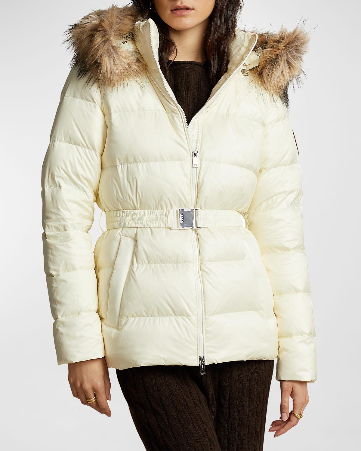 Polo Ralph Lauren Water-repellent Down Puffer Jacket in Natural | Lyst