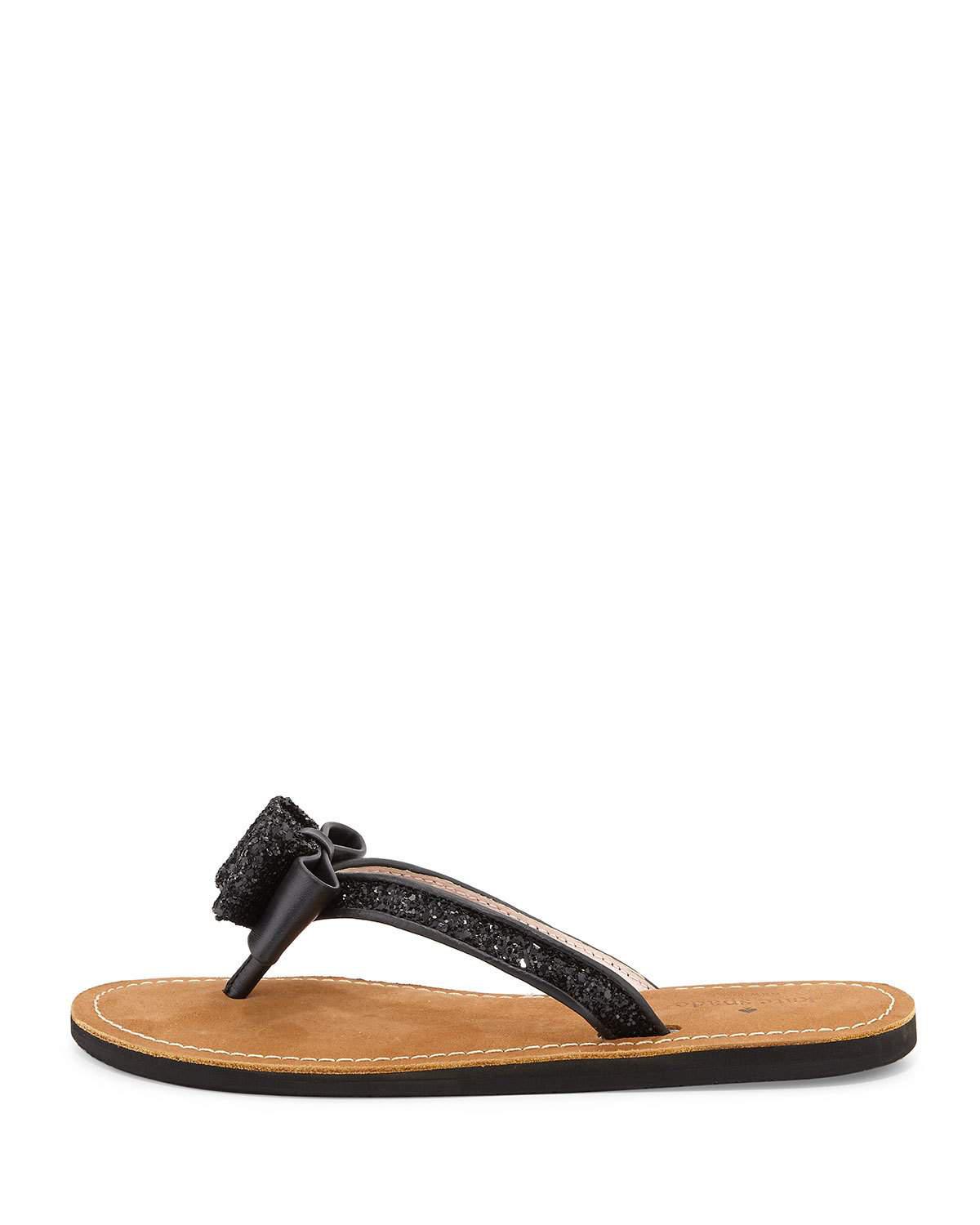 kate spade new york icarda glitter bow flip flops