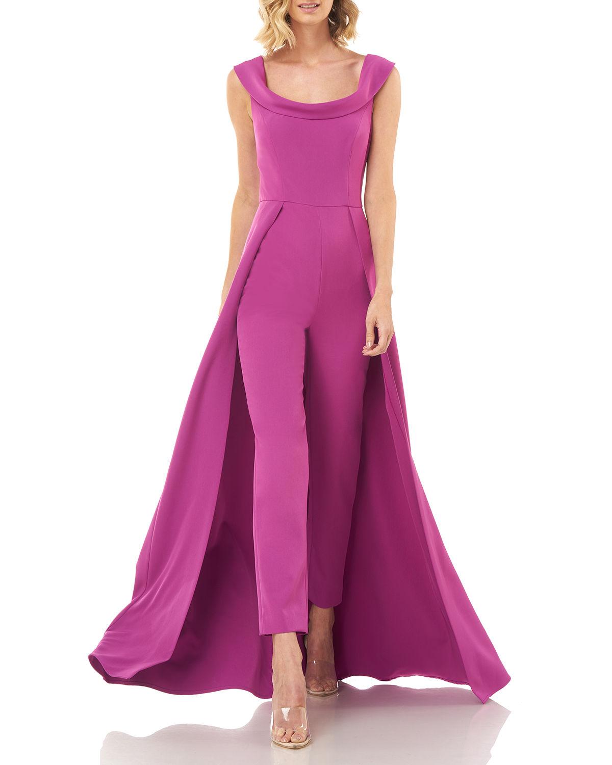 Kay Unger Synthetic Anais Stretch Crepe Jumpsuit With Skirt Overlay in ...
