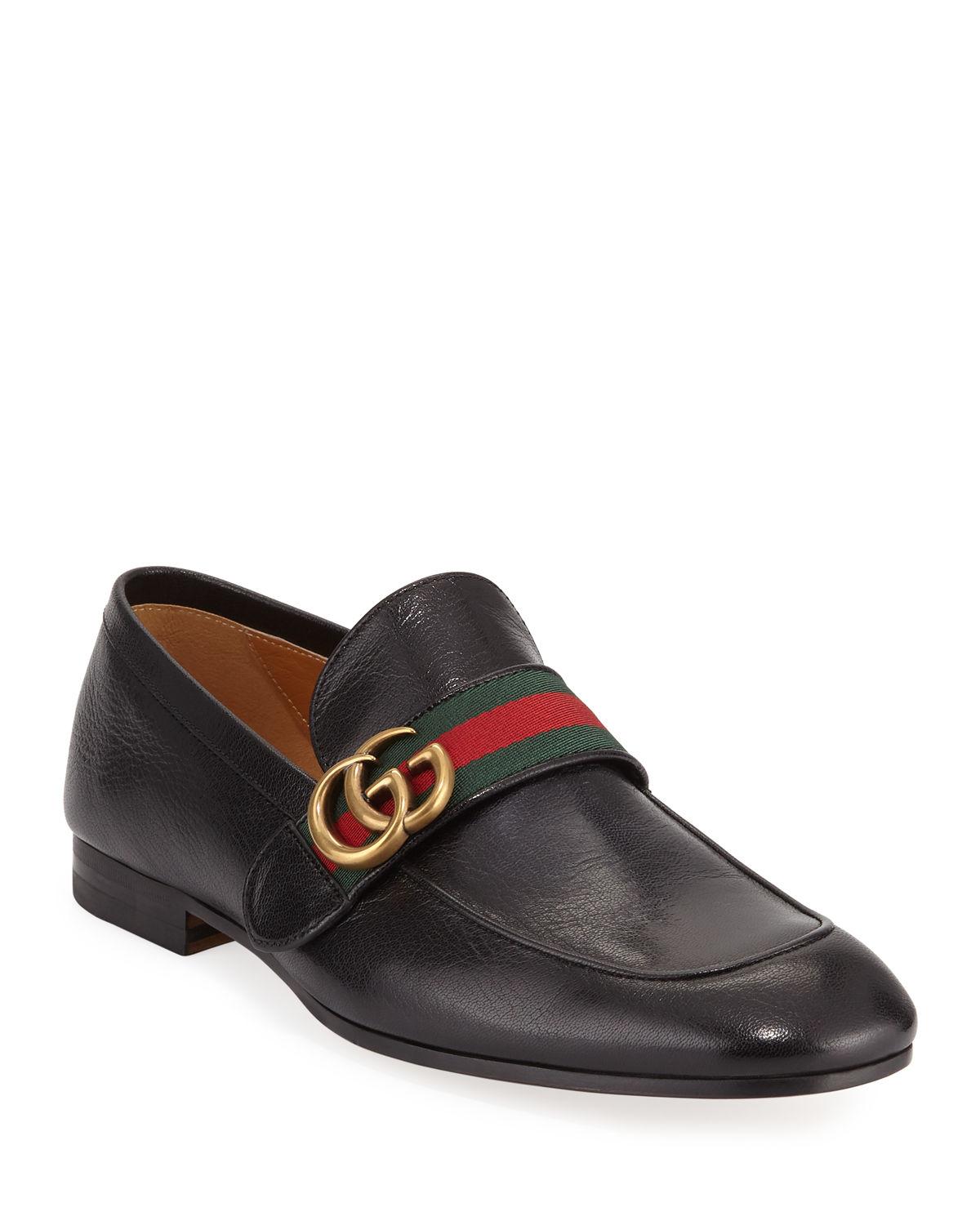 gucci donnie web leather loafer
