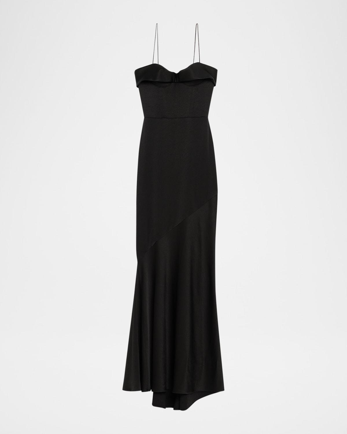 slim fit dress slacks Alex Perry Lane Satin Crepe Off Shoulder Gown – Runway Catalog main image 1
